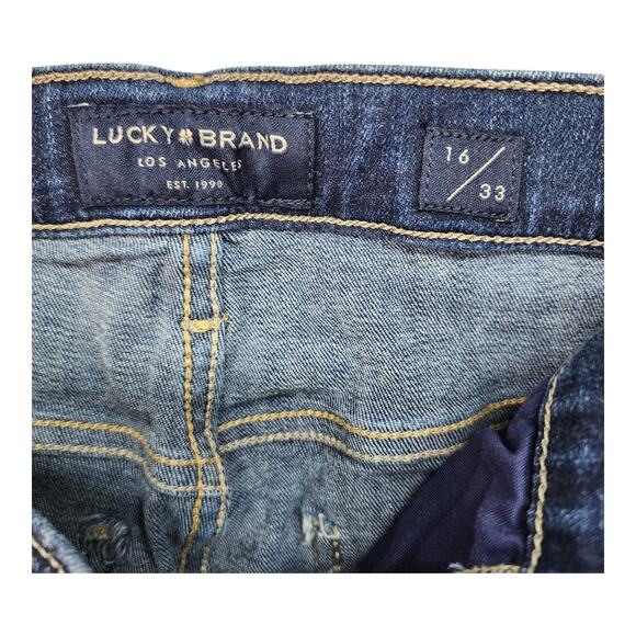 Lucky Brand Stevie Jeans Women 16/33 High Rise Flare Blue Denim Western Cowgirl - Picture 9 of 12